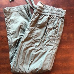 Loft green cargo pants with draw string